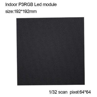 وحدة مصفوفة LED بالألوان الكاملة 192x192mm 64x64pixel P3 شاشة LED داخلية SMD2121