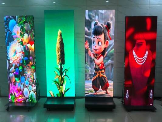 شاشة ملصقات HD LED P2.5 قابلة للطي عرض مزدوج الجانب مركز تسوق جدار فيديو