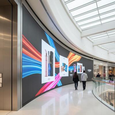 شاشة عرض فيديو LED منحنية 860cd / M2 من 196 فولت إلى 264 فولت
