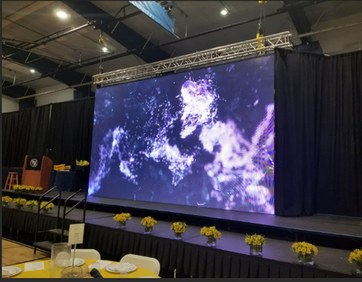 شاشة خلفية ملونة كاملة داخلية P3.91 LED لخلفية المسرح FCC 64 × 64 بكسل