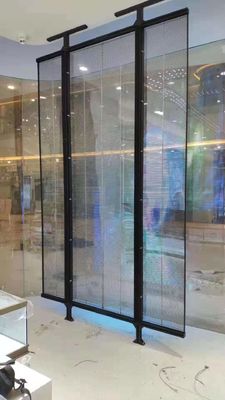 شاشة LED زجاجية شفافة عالية الشفافية بزاوية عرض واسعة وانخفاض استهلاك الطاقة للاستخدام الداخلي والخارجي