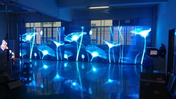 شاشة LED شفافة عالية الدقة مع مجموعة ألوان واسعة