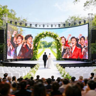 شاشة LED لحفل الزفاف، خلفية مسرح، جدار LED P5، تأجير، خلفية مسرح حفلات موسيقية