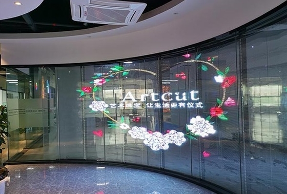 63775 Dots / M2 Led Window Display Screen Signs 1R1G1B ISO14001 انظر من خلال