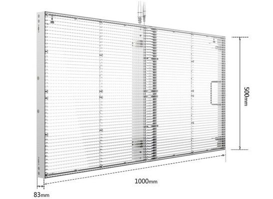 الإعلانات التجارية الزجاج الشفاف شاشة LED الخارجية SMD1921 1/2 مسح ODM