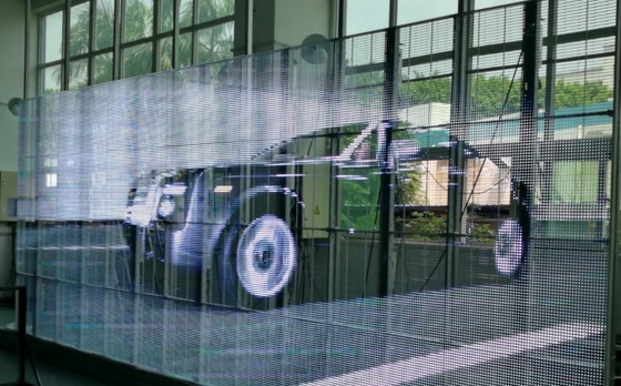 لوحة شاشة LED زجاجية شفافة 5000cd / M2 1/11 Scan P5.6 LED Mesh Curtain