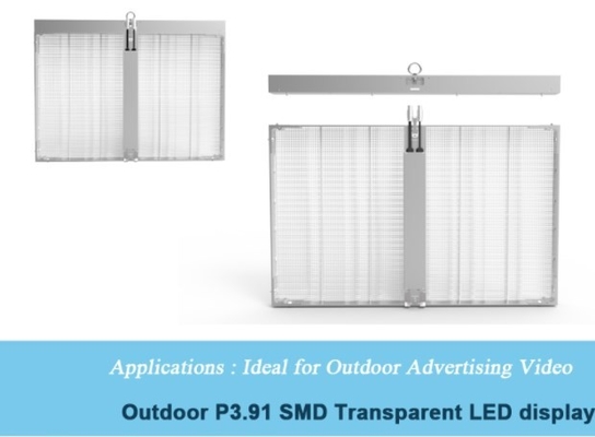 IC 2038 شاشة LED زجاجية شفافة نافذة متجر 8 مسح P3.9mm