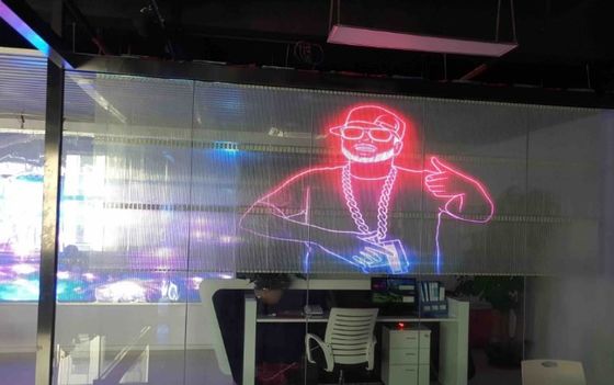 شاشة LED زجاجية شفافة P2.5 سلسلة LED الهولوغرافية المخصصة للمولات التجارية