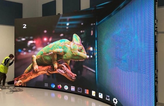 P3.91 شاشة LED داخلية خارجية شاشة LED منحنى لخلفية المسرح