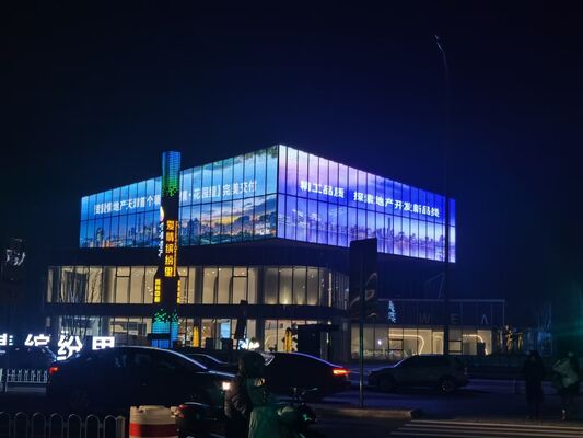 High Brightness Full Color LED Transparent Screen with Customized Size for Indoor and Outdoor Use