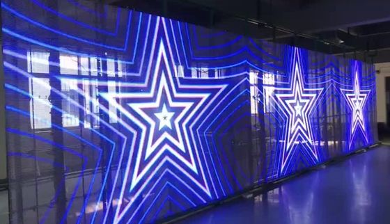 لونغدا 3840 هرتز معدل تحديث 5000 cd / m2 الوضوح 1R1G1B تركيب LED الشفاف الزجاج شاشة LED للإيجار أو التثبيت الثابت